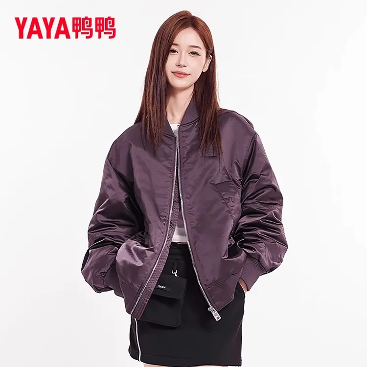 YAYA/鸭鸭轻薄羽绒服女短款2025年春秋新款小个子棒球服保暖外套