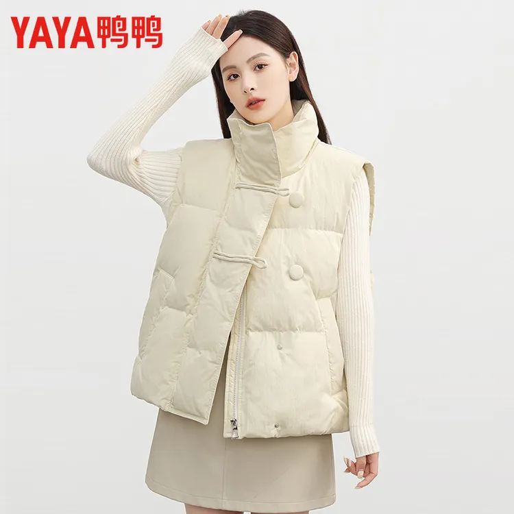 2025新款秋冬羽绒马甲女短款立领复古小个子外搭马夹潮