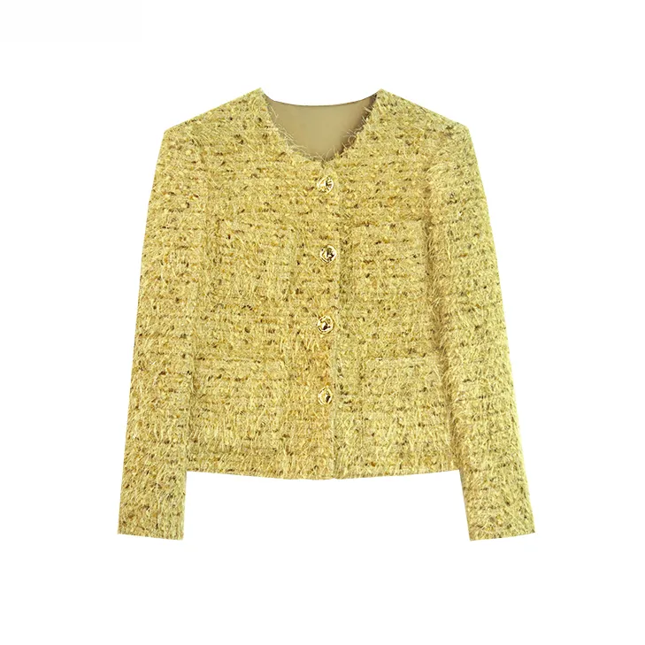 【黄金时代】秋新款设计感气质显瘦上衣粗花呢编织小香风外套A75935