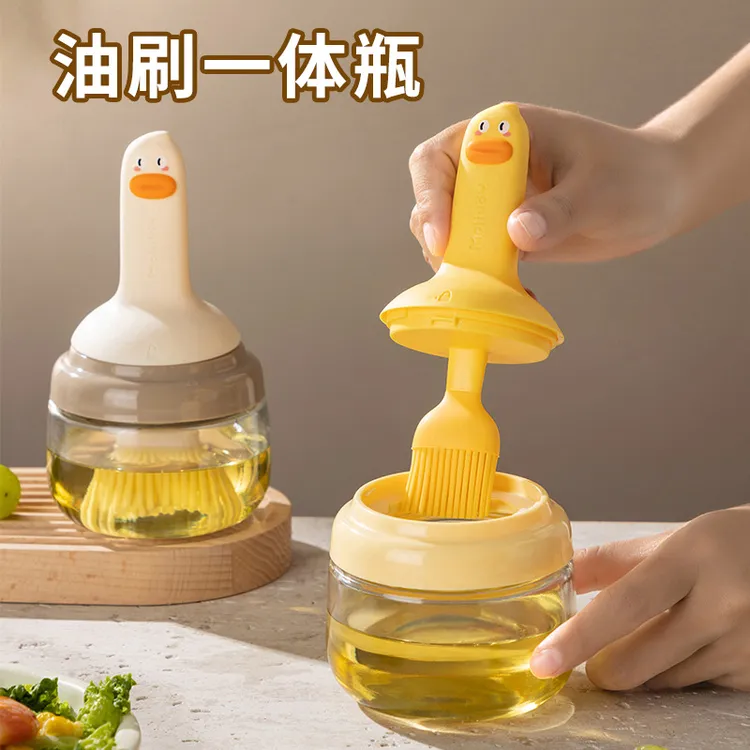 油刷油瓶一体玻璃厨房耐高温硅胶油刷壶电饼铛烧烤烙饼专用油刷子