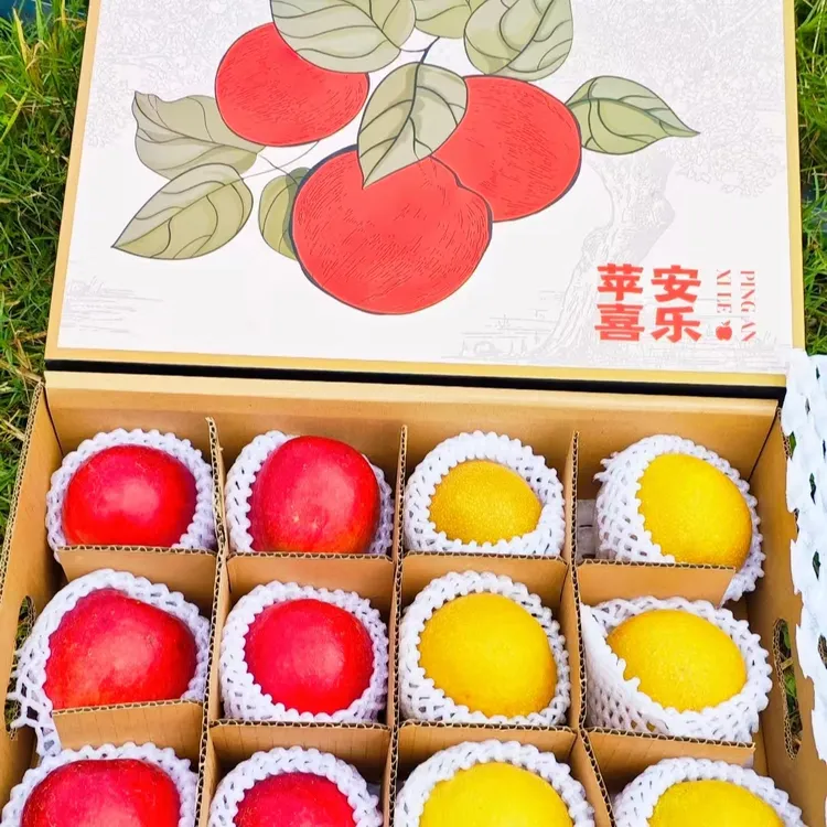 中秋送礼礼盒装 红心苹果秋月梨双拼红肉苹果花青素高现摘现发