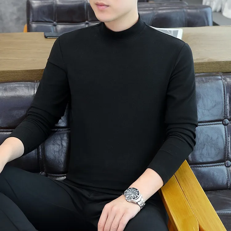 【雷姐男装】半高领商务休闲男女同款德容打底衫