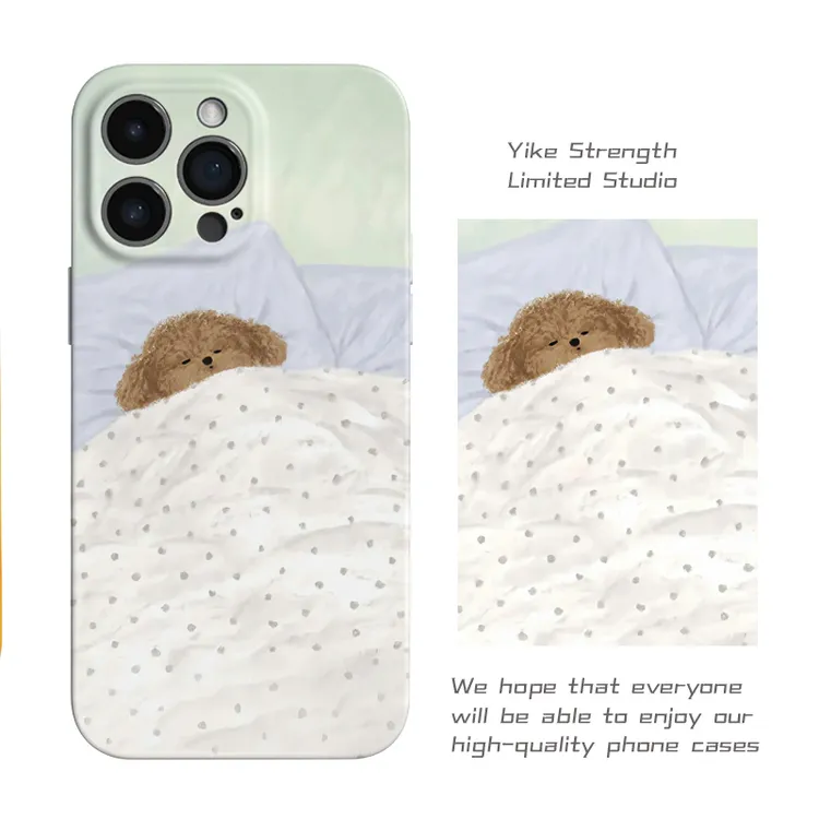 睡梦小狗ins菲林壳适用iphone苹果16pro小众可爱手机壳VIVO华为