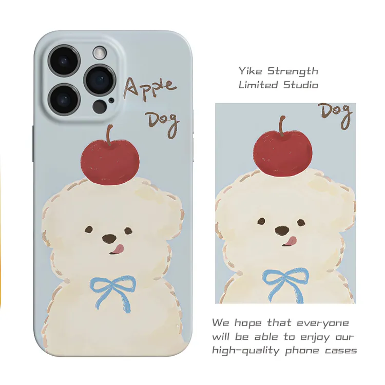 苹果小狗菲林壳软壳iphone苹果15pro适用情侣手机壳VIVO华为卡通