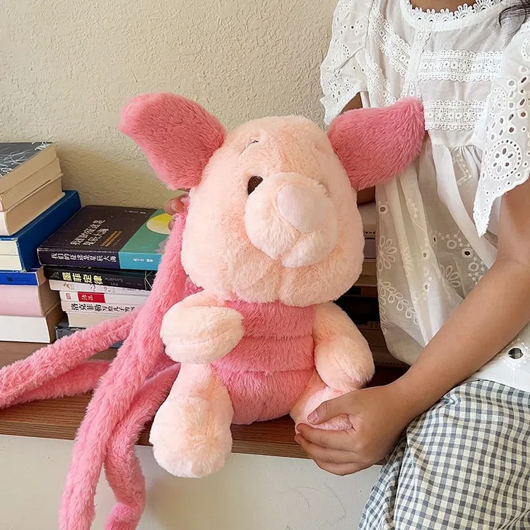 公仔皮杰双肩包毛绒卡通小猪卡哇伊洛丽塔玩偶软萌少女可爱粉2104