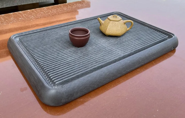 电木茶盘紫檀色黑檀木色深水槽大落差高山流水V型水槽电木茶盘