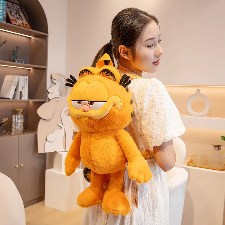 正版加菲猫双肩包包大容量大学双肩背包玩偶娃娃公仔毛绒玩具女生