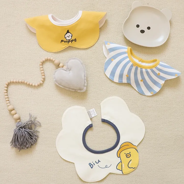 婴儿口水巾宝宝防水围兜新生儿春秋夏季围嘴薄款A类防吐奶吃饭兜