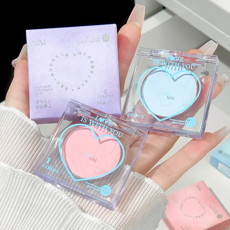 xixi茶茶桃心单色腮红修容提亮哑光单色裸妆胭脂D-554