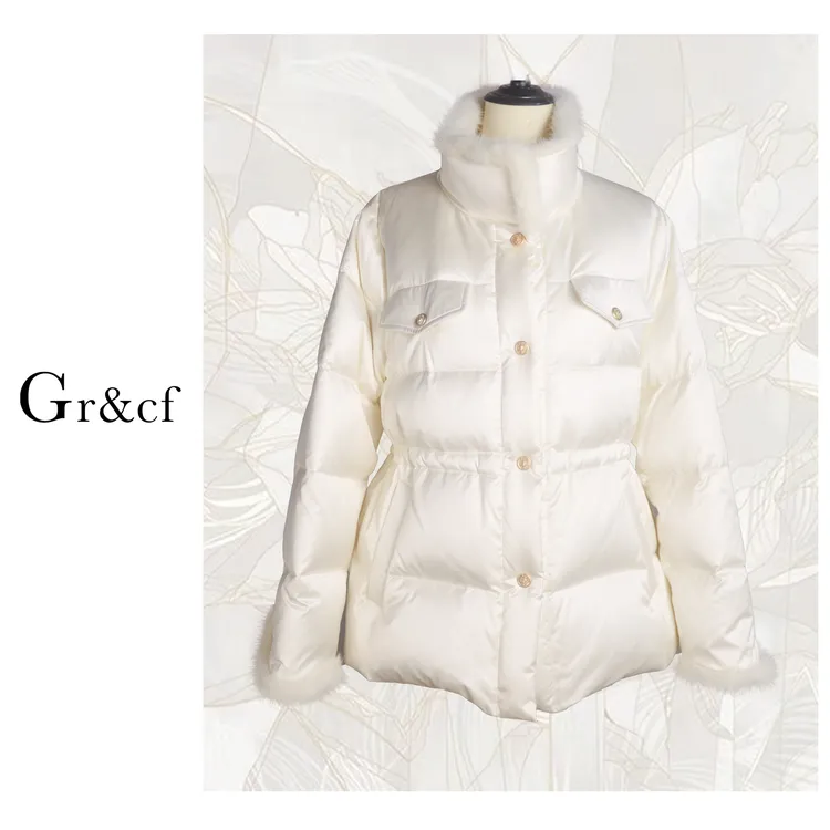 GR&CF/歌瑞丝芬1062 设计师高奢水貂毛鹅绒服外套
