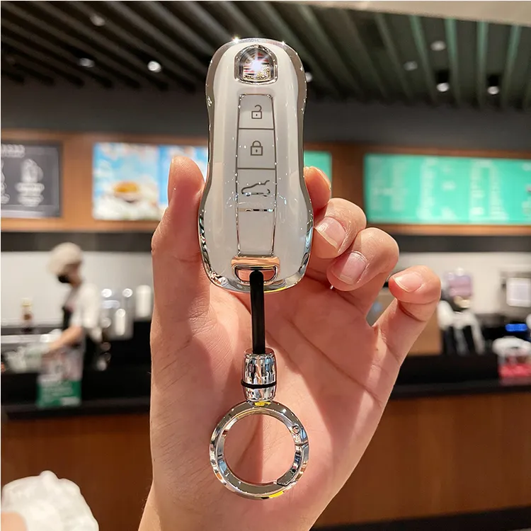 保时捷车钥匙套新款Macan帕拉梅拉Taycan卡宴Cayenne壳718包911扣