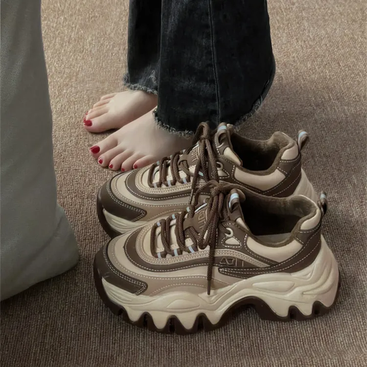ins新款松糕秋冬2024增高休闲运动老爹鞋女厚底炸街韩版百搭时尚