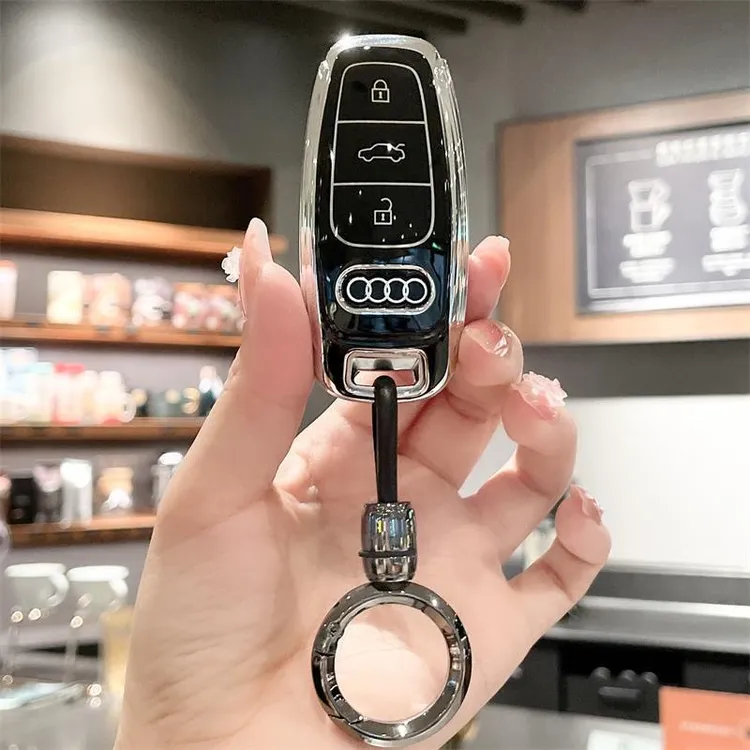 适用于奥迪A6L车钥匙套A7L壳A8L扣A4L包Q5L/Q7/Q8高档软胶钥匙套