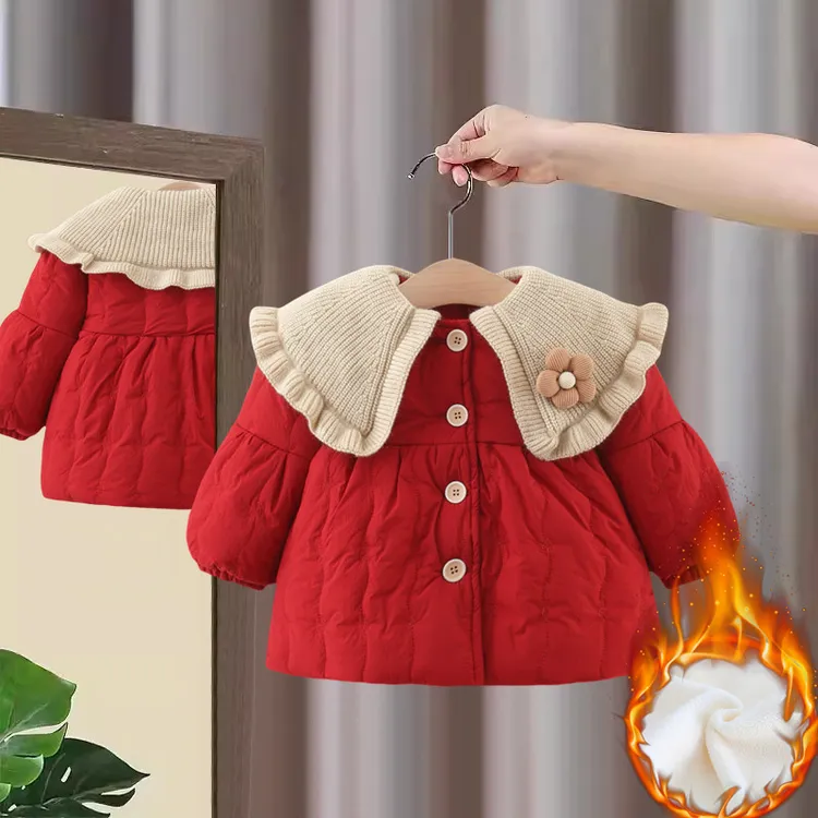 巴拉巴拉恩女童棉服外套秋冬款2025新款洋气加绒加厚棉袄儿童女宝