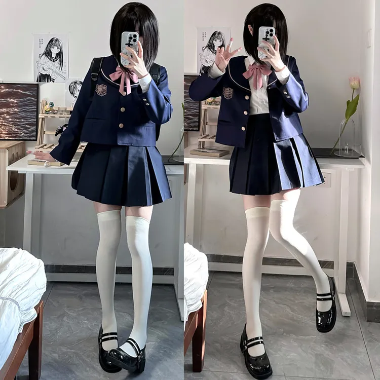 小糊涂JK【花蝶女高】原创jk制服外套西装校供西服衬衫百褶裙套装