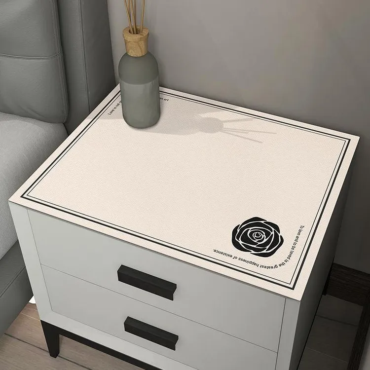 硅藻泥现代简约床头柜垫子桌布吸水防滑耐脏桌垫家用茶几防尘盖布