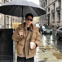 OXFREAK「高级感 假两件」加厚棉服男宽松保暖面包服冬季外套百搭