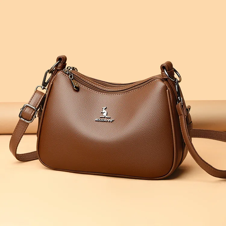 品牌正品女包2025新款真皮单肩斜挎包多隔层妈妈包简约百搭大容量