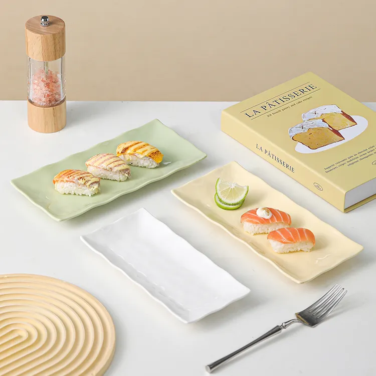 日式创意长方形陶瓷盘子牛排盘碟西餐盘寿司盘鱼盘菜盘家用餐具