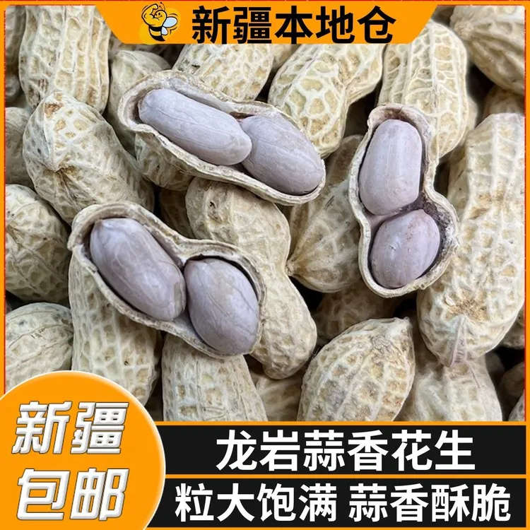 新疆包邮龙岩特产水煮白晒原味带壳花生蒜香花生坚果炒货休闲零食