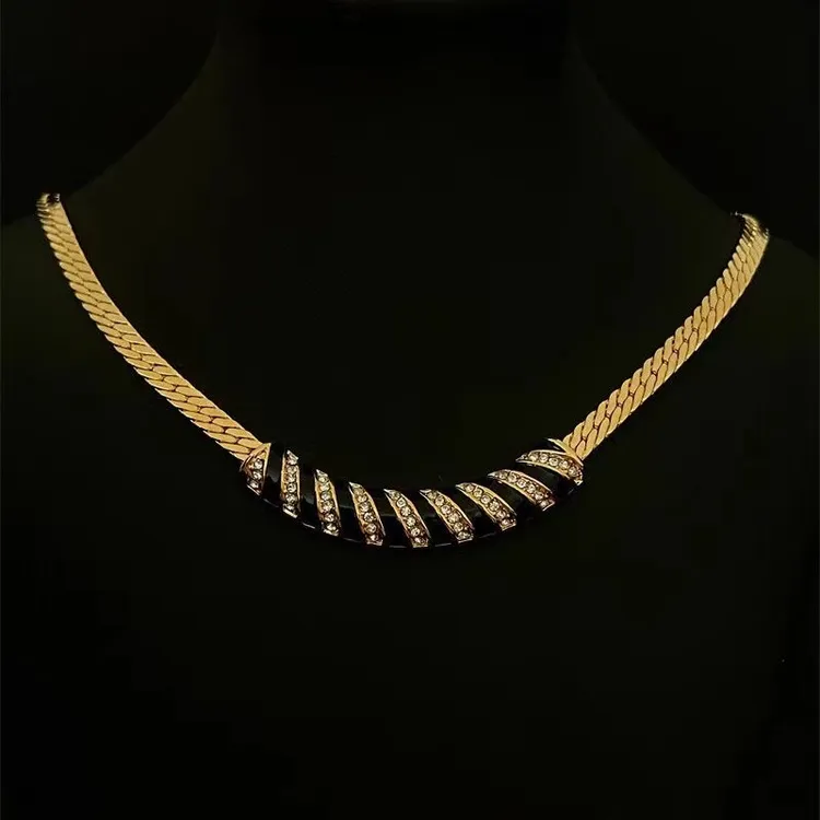 铜项链 【斑马条纹轻奢项链】手工高级感复古项链气质