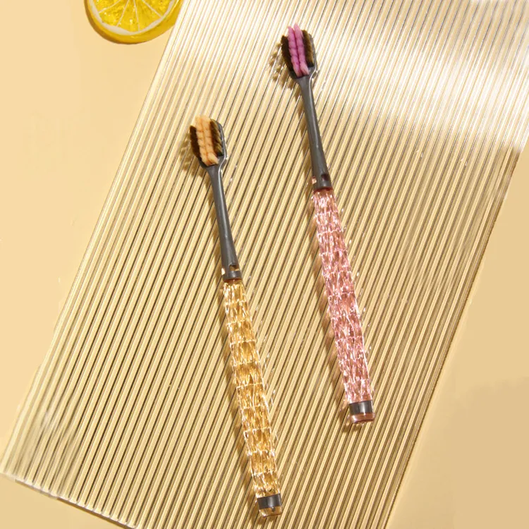 淳本彩晶水晶软毛牙刷网红万毛护龈可爱女生大人高档成人独立包装