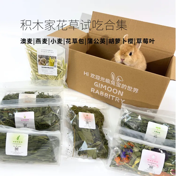 GIMOON积木兔屋|宠物兔兔子零食辅草合集|荷兰猪龙猫辅草