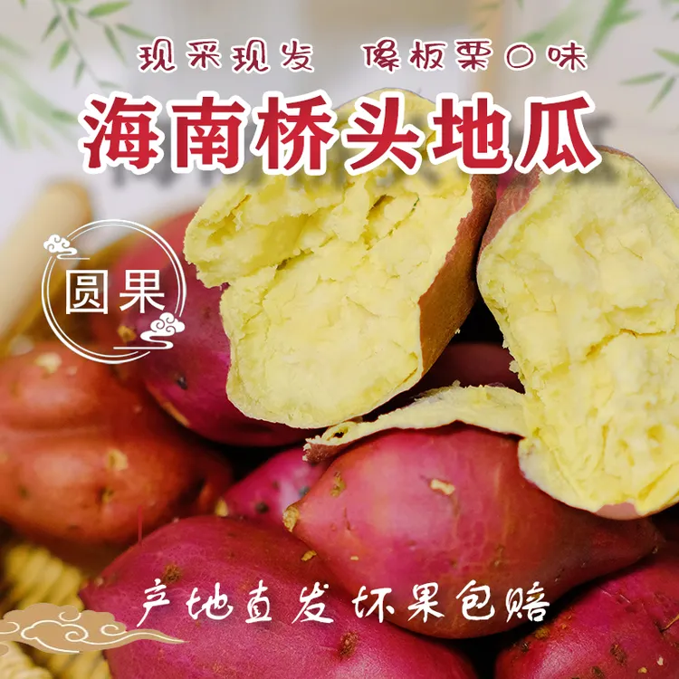 【圆果】海南桥头地瓜富硒沙地新鲜板栗薯红薯5斤/9斤黄心板栗红薯