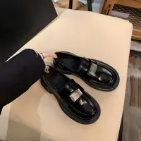 【sheii苏茵茵】剑桥女孩~厚底一脚蹬懒人乐福鞋女小皮鞋E3402071颖