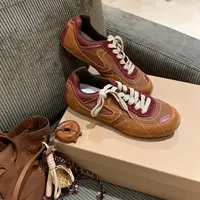 苏茵茵休闲德训鞋雅丹风女新款厚底百搭运动鞋复古阿甘鞋E4319054