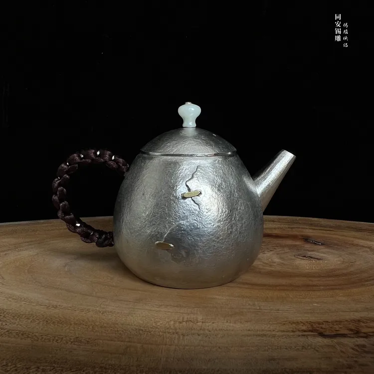 锡雕侠侣福喜非遗手工茶壶金属995纯锡泡茶功夫茶具茶道锡器工艺