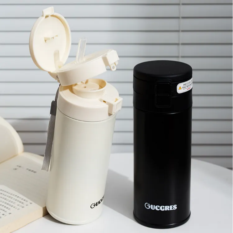 双饮保温杯女生高颜值大容量水杯男款便携316不锈钢学生吸管杯子