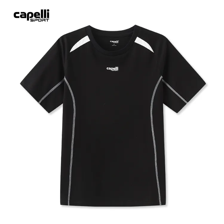 Capelli Sport短袖T恤男夏季休闲圆领透气半袖撞色拼接
