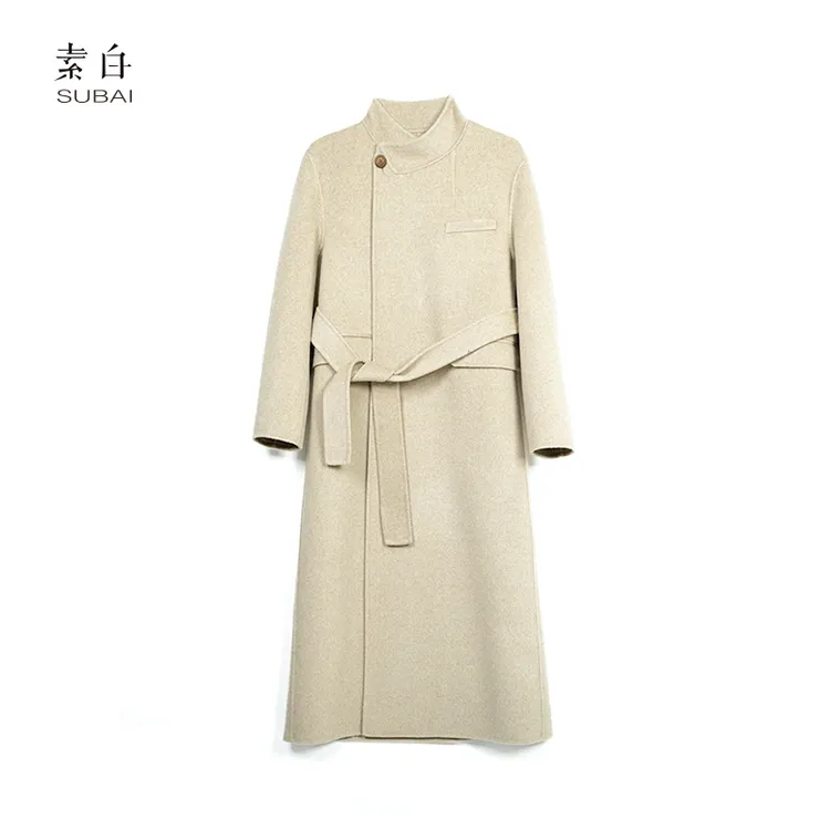 素白【冬梨】极简老钱风双面羊毛收腰外套SB2409CP00356