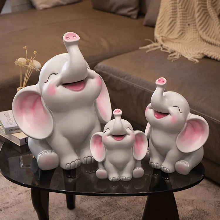 可爱大象存钱罐酒柜客厅装饰品只进不出储蓄罐生日送礼物桌面摆件