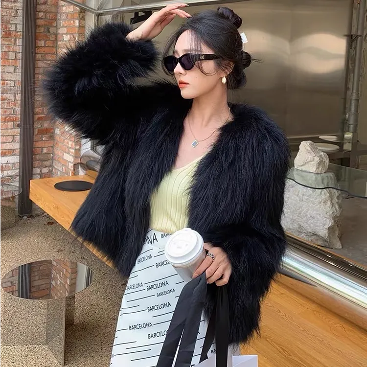 喜老板专属  貉子毛真皮草编织外套加密加厚女款外套