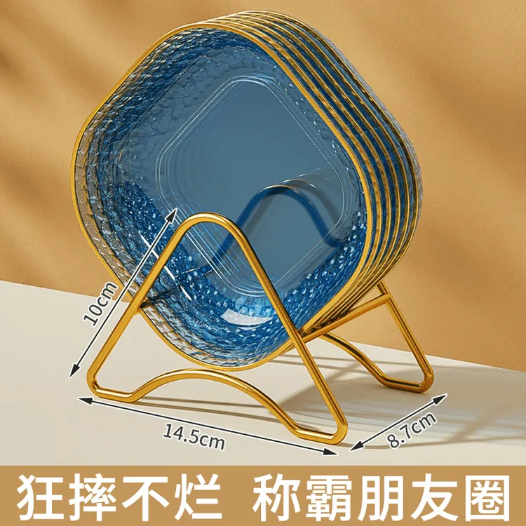 吐骨碟家用轻奢餐桌垃圾盘小碟子防摔方形水果零食盘点心干果盘子