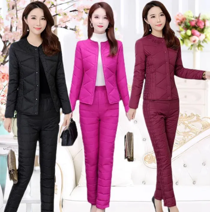 中老年女装男装羽绒服内胆套装内穿保暖加厚轻薄两件套白鸭绒妈妈