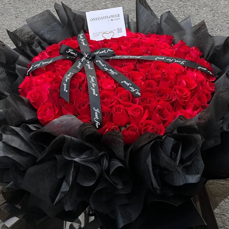 【喜运来鲜花】99朵红玫瑰花束同城配送红玫瑰求婚花束