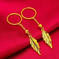 铜合金耳饰 铜合金耳环   一叶耳圈耳环经典不掉色