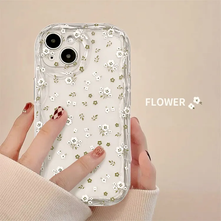 适用苹果/华为/OPPO/VIVO/小米F 简约小清新满屏碎花透明手机壳女