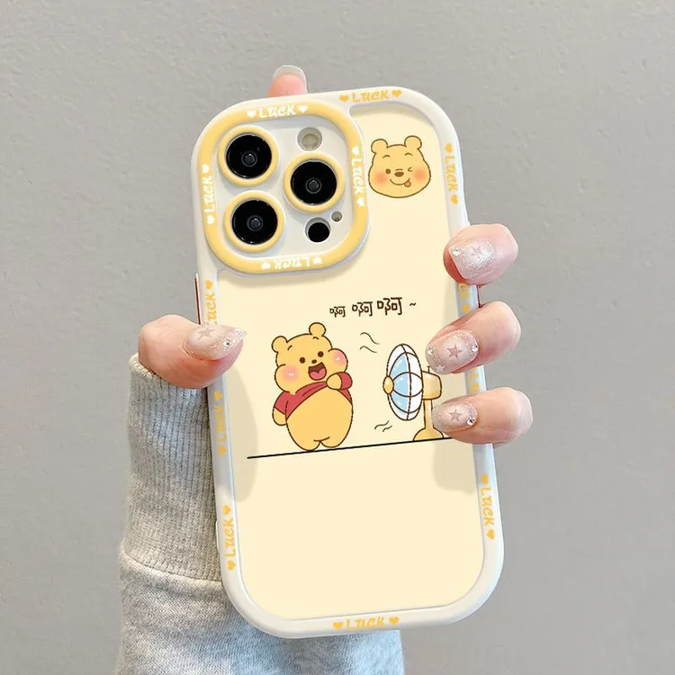 吹风扇维尼熊适用iphone15/14/13苹果华为vivo小米oppo红米手机壳