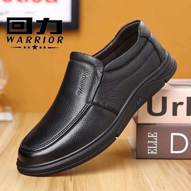 回力皮鞋男款真皮2025新款男鞋休闲牛皮透气中老年爸爸鞋子男正品