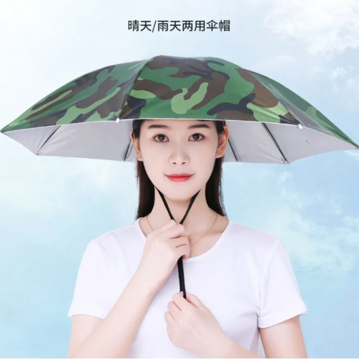 钓鱼伞头戴伞折叠头户外晒遮阳大号双层帽子雨伞便携防雨解放双手