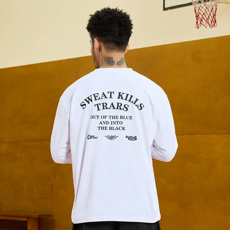 BOK秋季新款美式篮球运动速干健身跑步训练长袖男女宽松投篮服