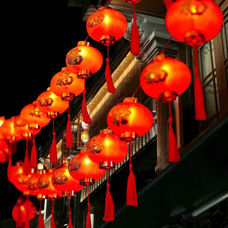 led红灯笼灯串 新年春节中秋装饰品福字灯挂件过年家用品节日阳台