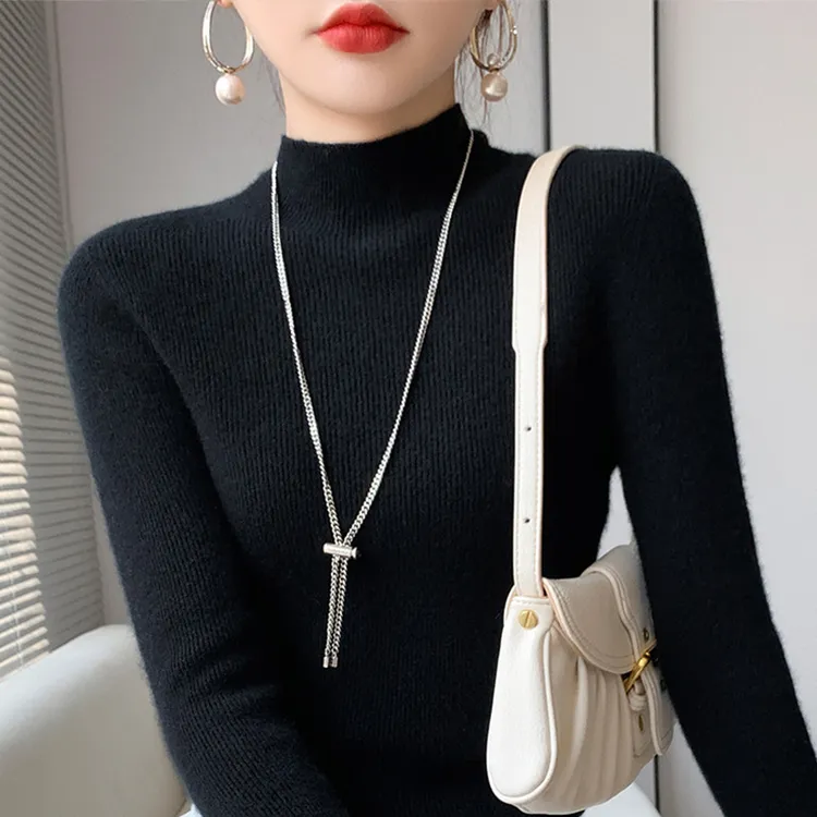 加厚打底衫内搭秋冬针织上衣毛衣气质显瘦长袖洋气修身网红百搭