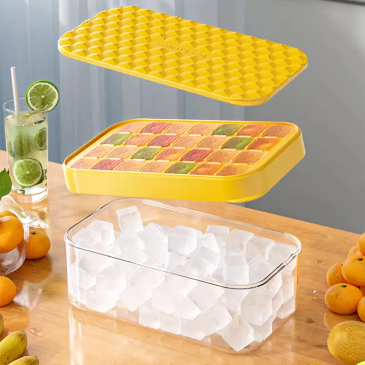 冰块模具自制冰块冰箱大容量家用按压冰格储存盒冻冰块神器