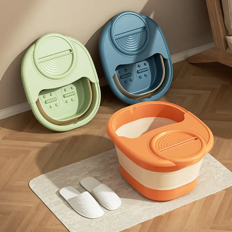 保温泡脚桶便携可折叠带盖足浴桶家用足浴盆泡脚盆加厚洗脚桶宿舍
