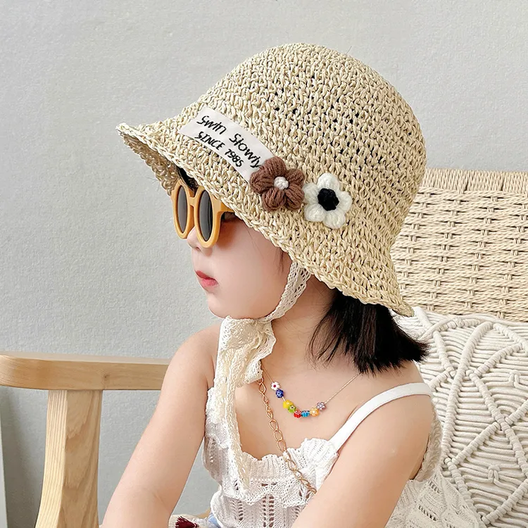 洋气儿童草帽夏季女童帽子防晒帽婴儿遮阳帽宝宝渔夫帽太阳帽春秋
